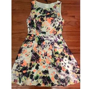 Anthropologie Neon Floral Dress - sz 4